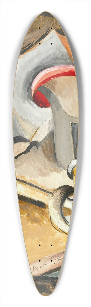 Antonin Prochzka - Still life with cup and book 39.3 inch art pintail longboard deck