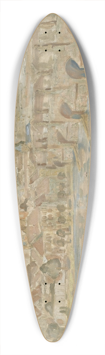 Antonin Prochzka - View Of Prague Castle 39.3 inch art pintail longboard deck