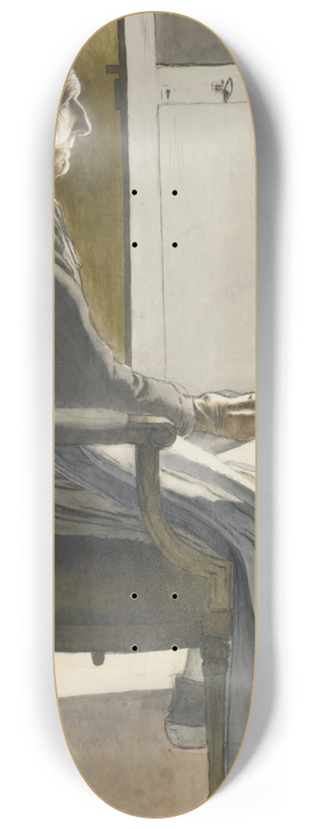 Bernard Boutet de Monvel - Portrait de vieille paysanne assise devant une port 8.25 inch art skate deck