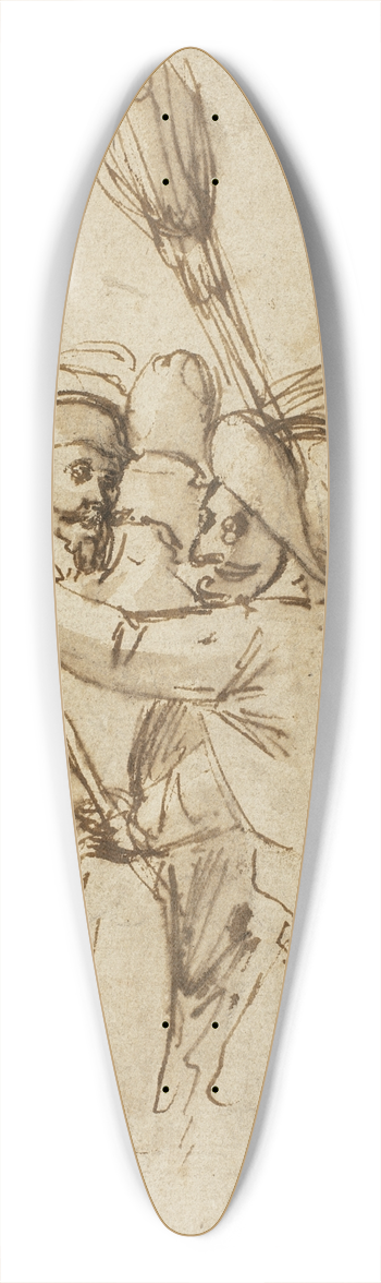 Antonio Carracci - Carnival Figures 39.3 inch art pintail longboard deck