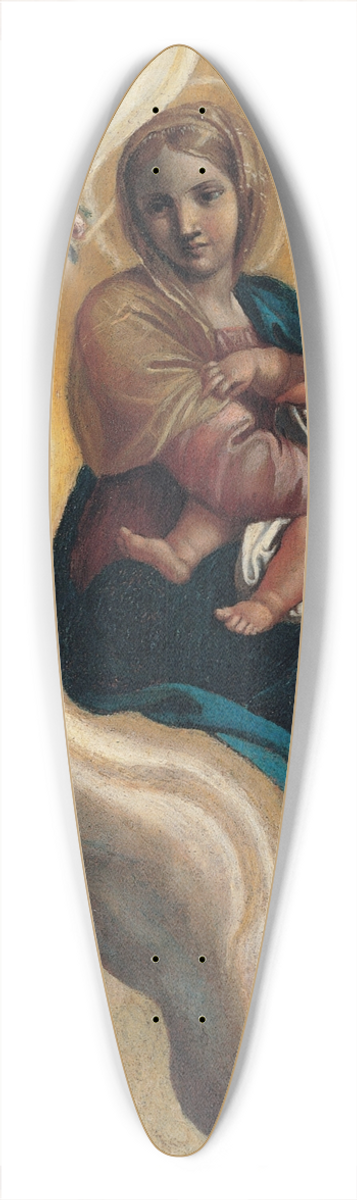 Antonio Carracci - Madonna with the Child and Saint Francis 39.3 inch art pintail longboard deck