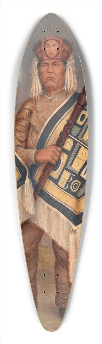 Antonio Zeno Shindler - Tlinkit Indian 39.3 inch art pintail longboard deck