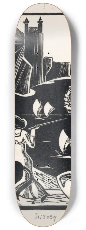 Bernard Essers - Vrouw die een ezel drijft 8.25 inch art skate deck