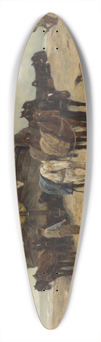 Anton Mauve - Fishing boat on the beach 39.3 inch art pintail longboard deck