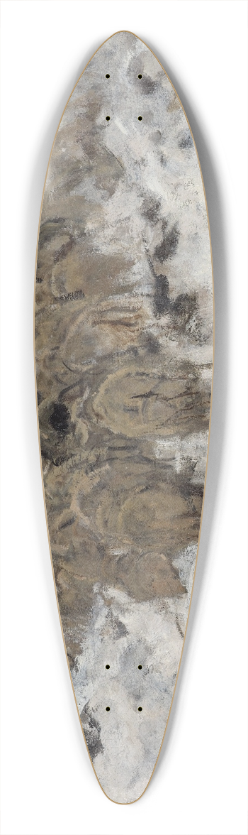 Anton Mauve - Flock of sheep with shepherd in the snow 39.3 inch art pintail longboard deck