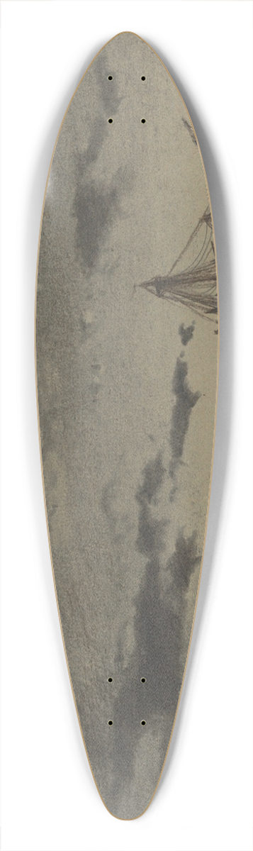 Anton Melbye - Fishing Boat at Sea 39.3 inch art pintail longboard deck
