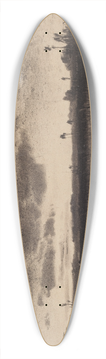 Anton Melbye - Landscape with a river 39.3 inch art pintail longboard deck