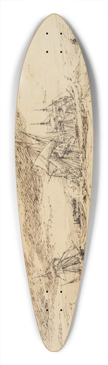 Anton Melbye - Seascape 39.3 inch art pintail longboard deck