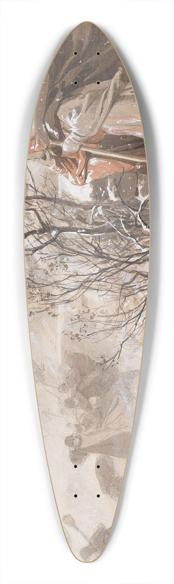 Anton von Werner - Irregang (Schneesturm im Kirchhof) 39.3 inch art pintail longboard deck