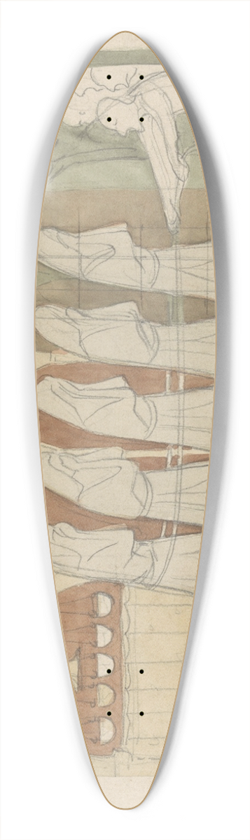 Antoon Derkinderen - De vijf dwaze maagden worden door de duivel de hel ingetrokken 39.3 inch art pintail longboard deck