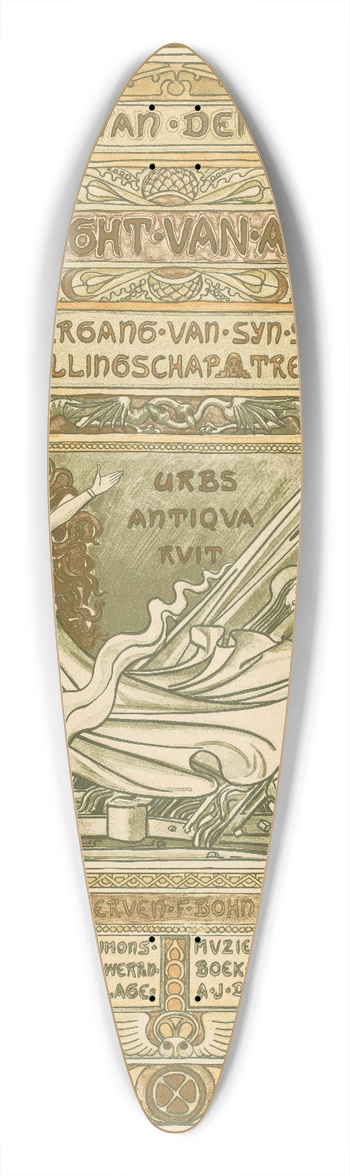 Antoon Derkinderen - Titelpagina ontwerp voor; Joost van den Vondel, Gysbreght van Aemstel,after Tresling & Comp 39.3 inch art pintail longboard deck