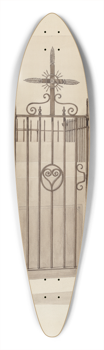 Arelia Arbo - Iron Gate and Fence 39.3 inch art pintail longboard deck