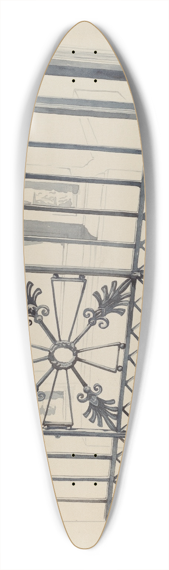 Arelia Arbo - Iron Gate and Fence 39.3 inch art pintail longboard deck