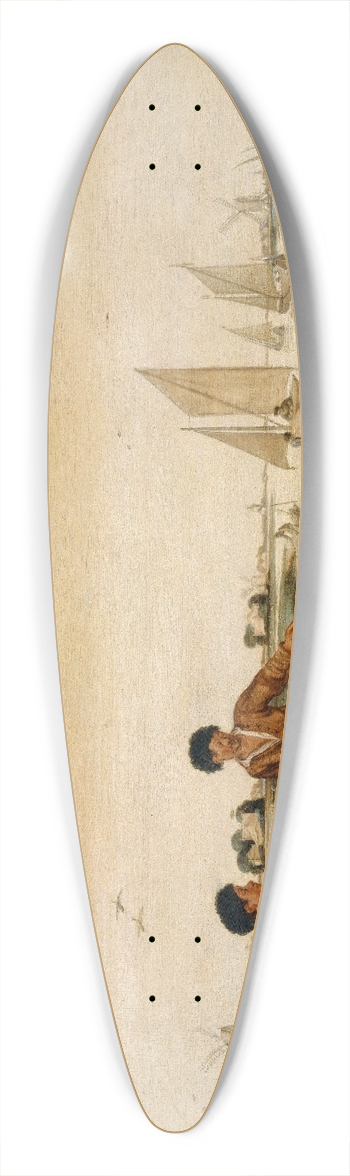 Arent Arentsz. Cabel - Two Fishermen Pulling Their Net Ashore 39.3 inch art pintail longboard deck