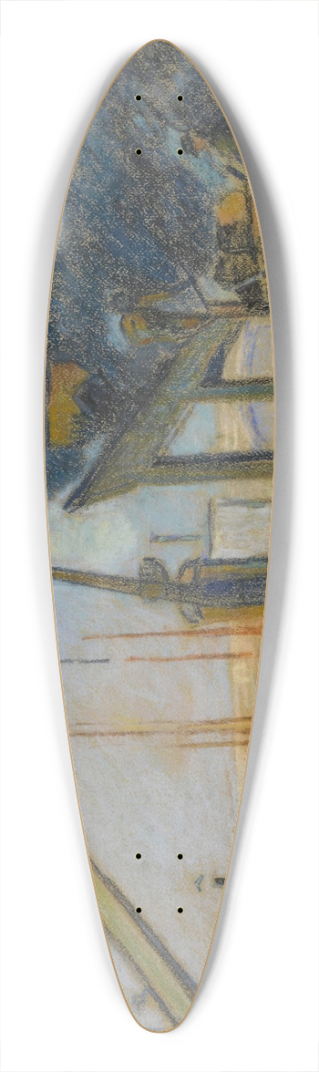 Armand Guillaumin - Quai de la Rape, Paris 39.3 inch art pintail longboard deck