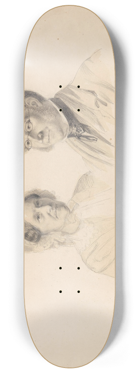 Adolph Tidemand - Double portrait 8.25 inch art skate deck