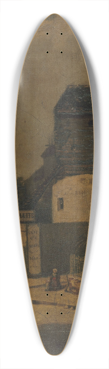 Arsne Dsir d'Haussy - Le moulin de la Galette et le moulin Blutefin, Montmartre, 18me arrondissement 39.3 inch art pintail longboard deck