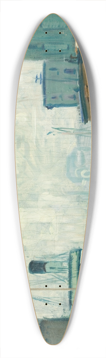 Arthur Clifton Goodwin - Dock Scene, Boston 39.3 inch art pintail longboard deck