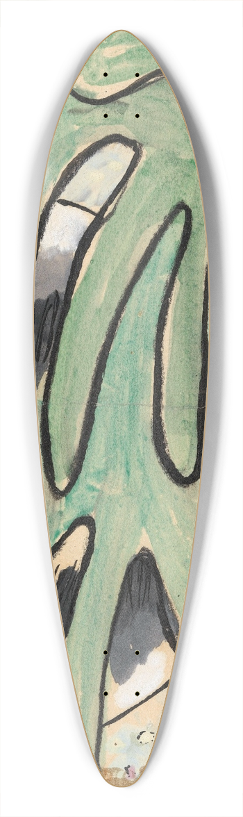 Arthur Dove - Silver Ball, Barge, and Trees 39.3 inch art pintail longboard deck