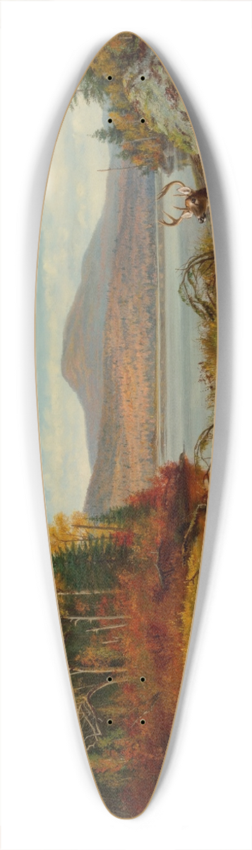 Arthur Fitzwilliam Tait - Late Autumn, Long Lake, Hamilton Co., New York, Adirondacks 39.3 inch art pintail longboard deck