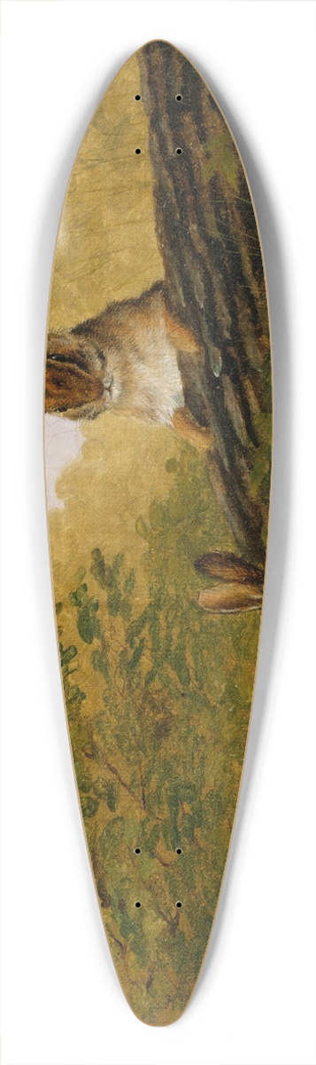 Arthur Fitzwilliam Tait - Rabbits on a Log 39.3 inch art pintail longboard deck