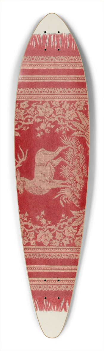 Arthur G. Merkley - Red and White Napkin (Deer Design) 39.3 inch art pintail longboard deck