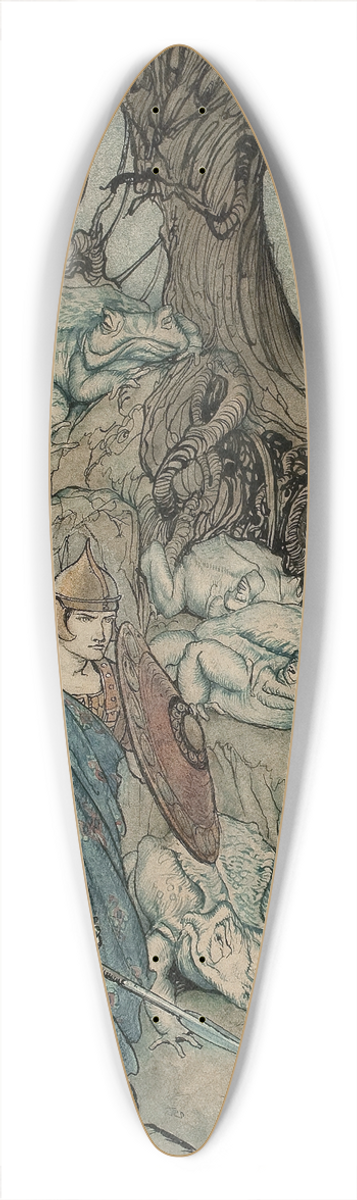 Arthur Rackham - Becuma of the White Skin 39.3 inch art pintail longboard deck