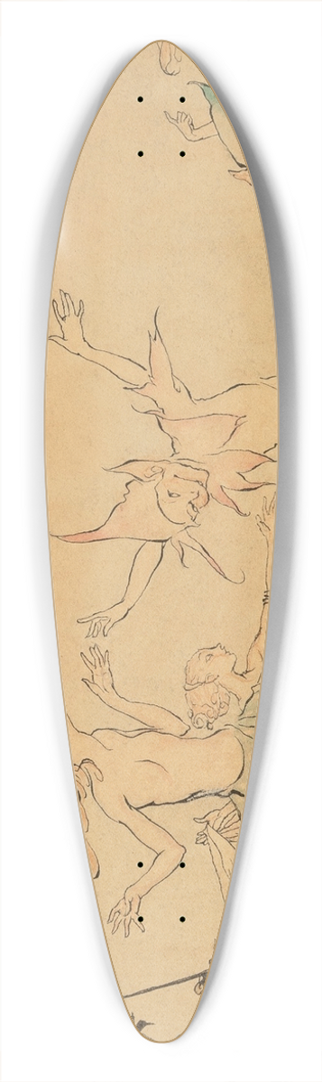 Arthur Rackham - Fairy Dance 39.3 inch art pintail longboard deck