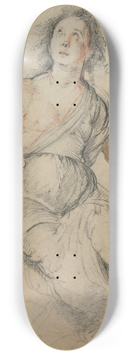 Bernardo Strozzi - Allegorical Figure 8.25 inch art skate deck