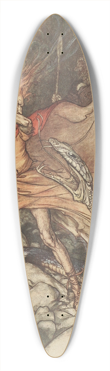 Arthur Rackham - Ohe! Ohe! Horrible dragon, O swallow me not! 39.3 inch art pintail longboard deck