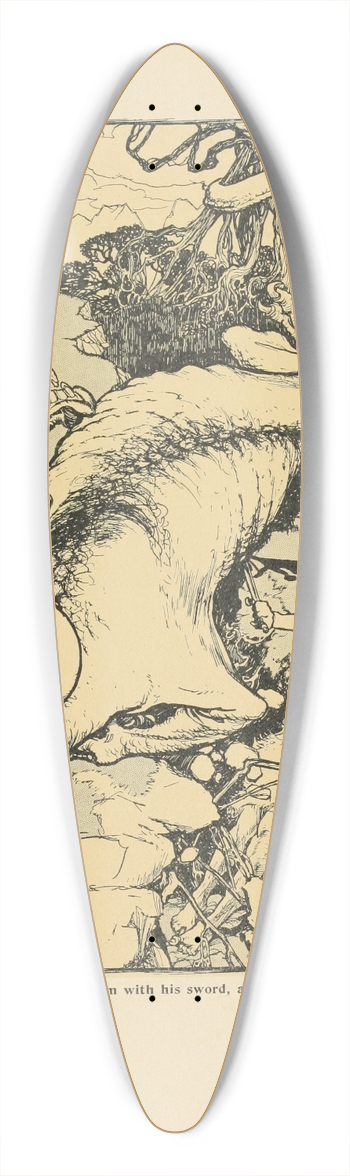 Arthur Rackham - Sigurd pierced him with his sword, and he died 39.3 inch art pintail longboard deck