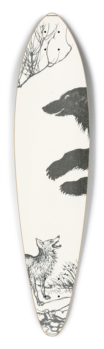 Arthur Rackham - The Bear and the Fox 39.3 inch art pintail longboard deck
