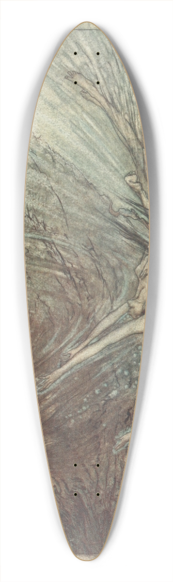 Arthur Rackham - The frolic of the Rhine-Maidens 39.3 inch art pintail longboard deck