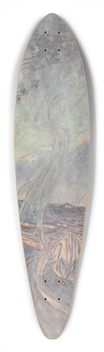 Arthur Rackham - The sleep of Brunnhilde 39.3 inch art pintail longboard deck