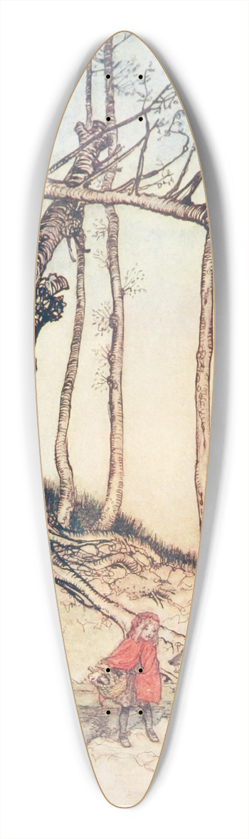 Arthur Rackham - When she got to the wood, she met a Wolf 39.3 inch art pintail longboard deck