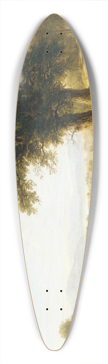 Asher Brown Durand - River Scene 39.3 inch art pintail longboard deck