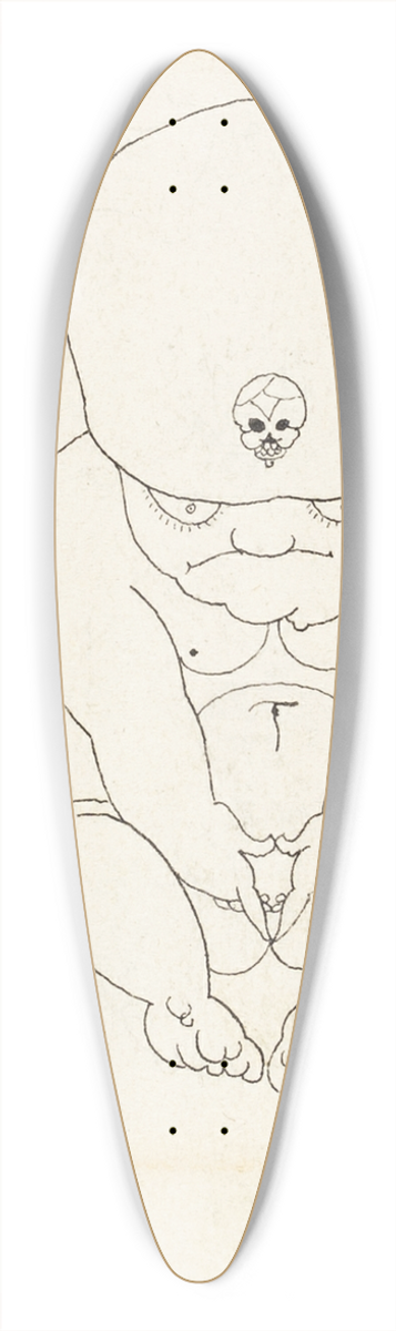 Aubrey Vincent Beardsley - Crouching Midget 39.3 inch art pintail longboard deck