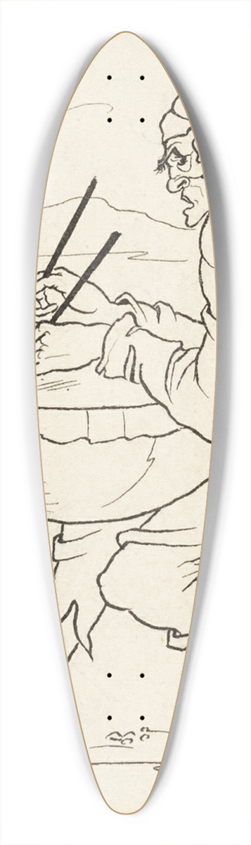 Aubrey Vincent Beardsley - Man with Drum 39.3 inch art pintail longboard deck