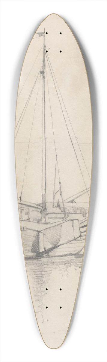 August Alleb - Albumblaadje met bloemen 39.3 inch art pintail longboard deck