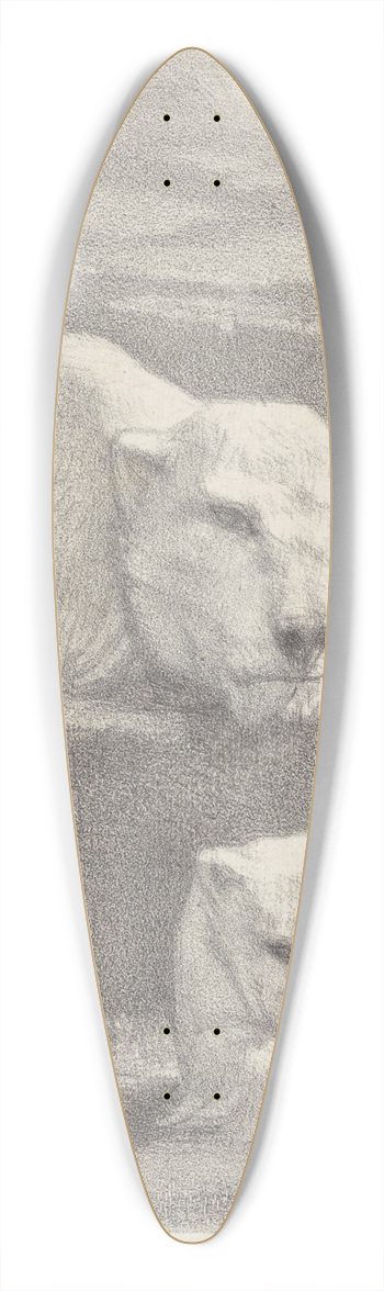 August Alleb - Drie ijsberen 39.3 inch art pintail longboard deck