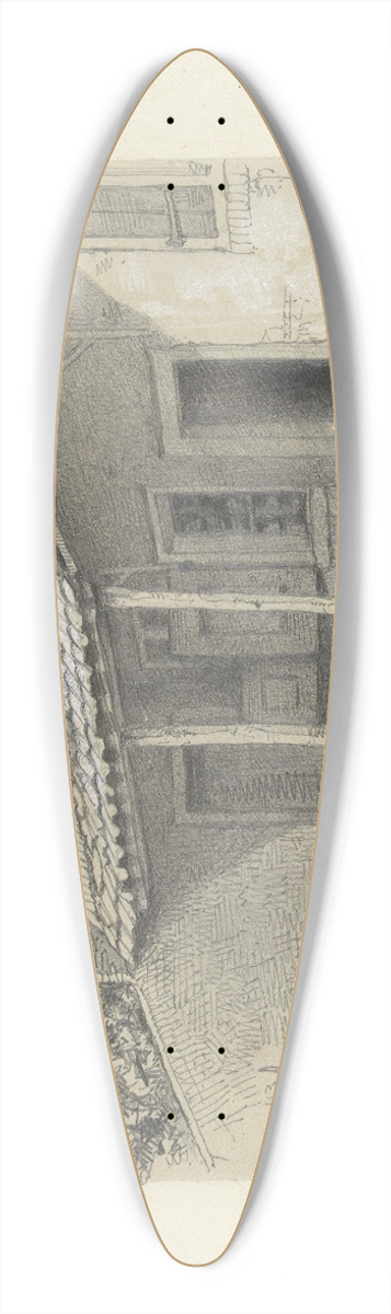 August Alleb - Huisje met afdak 39.3 inch art pintail longboard deck