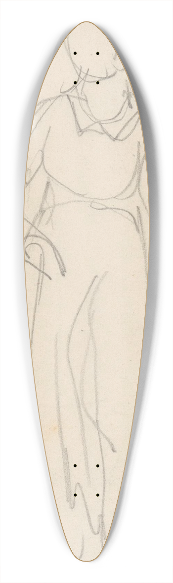 August Alleb - Naatje op de Dam 39.3 inch art pintail longboard deck