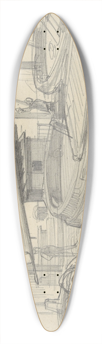 August Alleb - Schuiten in een sluis 39.3 inch art pintail longboard deck