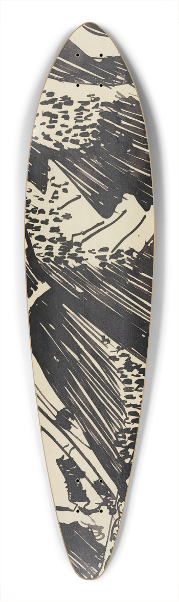 August Babberger - Berglandschaft im Bergell 39.3 inch art pintail longboard deck