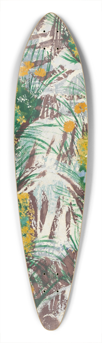 August Babberger - Blumen am Bach 39.3 inch art pintail longboard deck