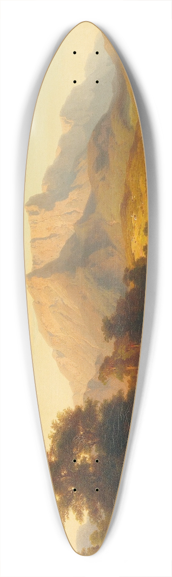 August Becker - Blick Auf Den Untersberg Im Abendlicht 39.3 inch art pintail longboard deck