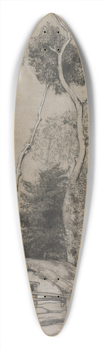 Auguste Louis Lepre - Landscape with Cottages 39.3 inch art pintail longboard deck