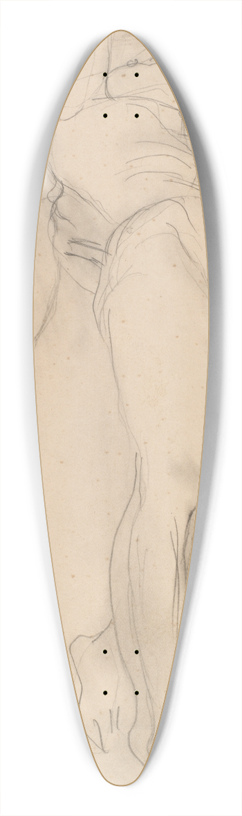 Auguste Rodin - Figure Sketch 39.3 inch art pintail longboard deck