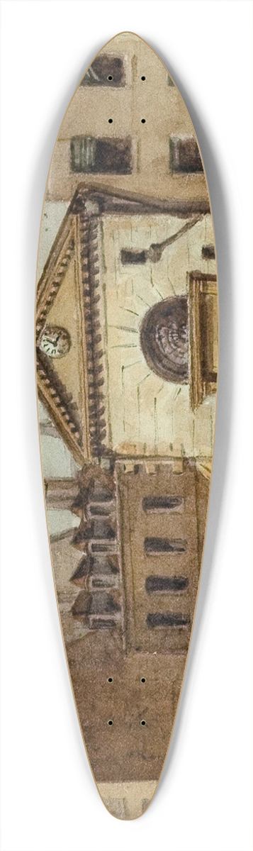 Auguste-Sbastien Bnard - La chapelle Saint-Jean et lentre du cimetire Saint-Eustache. 39.3 inch art pintail longboard deck