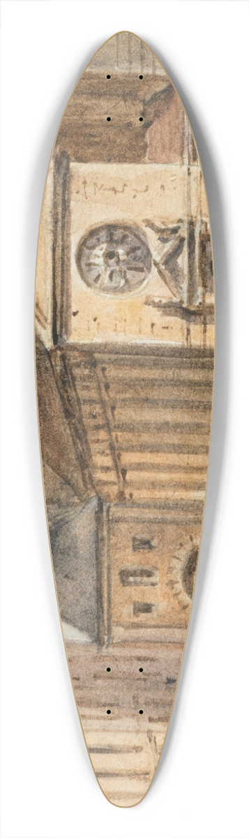 Auguste-Sbastien Bnard - Saint-Jean le Rond 39.3 inch art pintail longboard deck